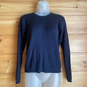Navy blue vintage Pendleton 100% merino wool sweater